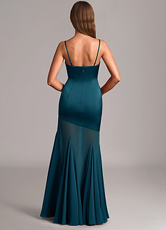 Azazie Uma Bridesmaid Dresses Ink Blue Mermaid Strapless Chiffon Convertible Dress image5