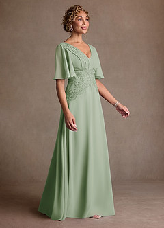 Azazie Milliat Suknie dla Matki Panny Młodej Linia A Koronka Szyfon Długość podłogi Sukienka image2