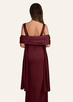 front Azazie Xale De Cetim Elástico De Cor Correspondente