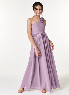 Azazie Flower Junior Wisteria A-Line Pleated Chiffon Dress image3