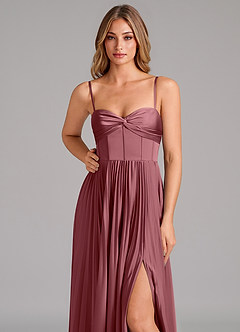 Azazie Akiko Bridesmaid Dresses Desert Rose A-Line Sweetheart Neckline Stretch Satin Dress image8