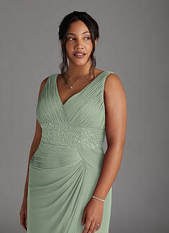 Azazie Winona Mother of the Bride Dresses Dusty Sage Mermaid Sequins Mesh Dress image11