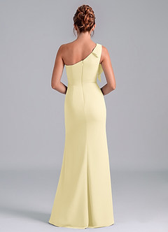 Azazie Rinna Bridesmaid Dresses Lemon Sorbet Mermaid One Shoulder Chiffon Dress image2