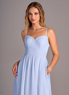 Azazie Joni At-home Try On Dresses Agave A-Line Strapless Chiffon Convertible Dress image2
