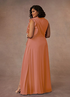 Azazie Narine Mother of the Bride Dresses MAI TAI A-Line High Neckline Pleated Chiffon Dress image10