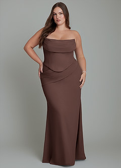 Azazie Sorrel Bridesmaid Dresses Ganache Mermaid Corset Chiffon Dress image15