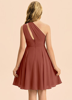 Azazie Charlize Junior Auburn A-Line Pleated Chiffon Dress image2