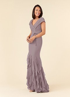 Azazie Bailora Mother of the Bride Dresses Dusk Mermaid Ruched Chiffon Dress image2