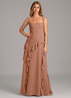 Azazie Sloane Brudepigekjoler En streg Kæresteudskæring Chiffon Gulv-længde Kjole image5