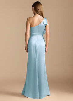Azazie Rinna Robes de demoiselle d'honneur Robe Sirène en Satiné métallisé Rayé Bleu Ciel image7