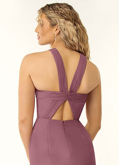 Azazie Rue Abiti da Damigella Abito A-Line in Chiffon con Scollo Halter Ametista image3