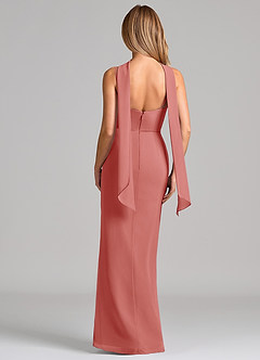 Azazie Calandra Robes de demoiselle d'honneur Robe Fourreau en Mousseline de soie Plissé Antique Rose image2