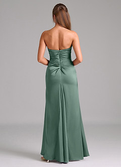Azazie Lucille Bridesmaid Dresses Eucalyptus Mermaid Strapless Stretch Satin Convertible Dress image2