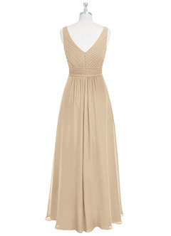 Azazie Pierrette Bridesmaid Dresses Champagne A-Line Pleated Chiffon Dress image8