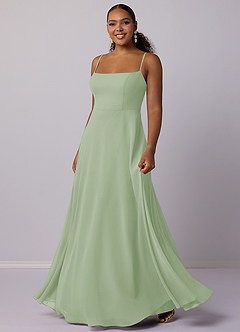 Barbie ♥ Azazie At-home Try On Dresses A-Line Chiffon Floor-Length Dress image5