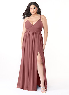 Azazie Aaida Brautjungfernkleider A-Linie Korsett Chiffon Kleid Amethyst image7