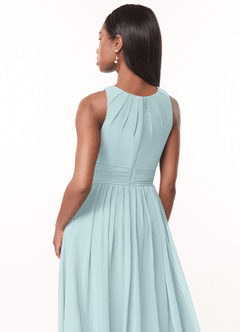 Azazie Harper Bridesmaid Dresses Mist A-Line Pleated Chiffon Dress image4