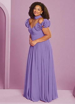 Barbie ♥ Azazie 신부 들러리 드레스 오프숄더 러플 로제트 A라인 드레스 image14