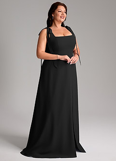 Azazie Debra Bridesmaid Dresses Black A-Line with Pockets Chiffon Convertible Dress image12