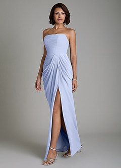 Azazie Nyra Bridesmaid Dresses Ice Sheath Corset Chiffon Dress image6
