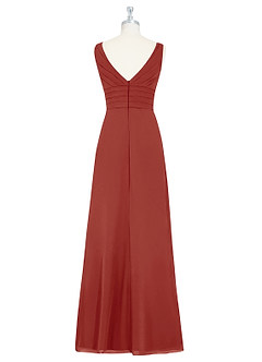 Azazie Julianna Bridesmaid Dresses Terracotta A-Line Chiffon Dress image7