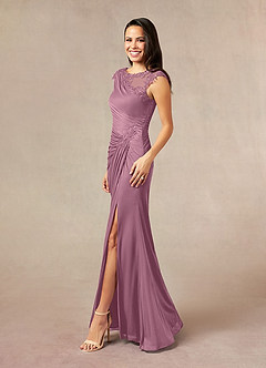 Azazie Oliniana Mother of the Bride Dresses Vintage Mauve Mermaid Lace Mesh Dress image2
