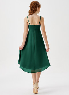Azazie Mariam Junior Emerald A-Line Pleated Chiffon Dress image2