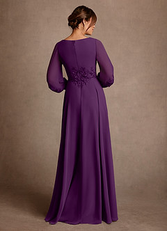 Azazie Yorba Abiti per la Madre della Sposa Abito A-Line in Chiffon Pizzo Uva image3