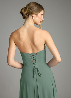 Azazie Ayla Abiti da Damigella Abito A-Line in Chiffon Scollo a Cuore Eucalipto image11