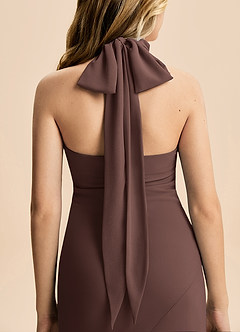 Azazie Velli Junior Jurk van Chiffon met Zeemeermin Hoge Kraag Ganache image6