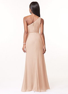 Azazie Liza Bridesmaid Dresses English Rose Mermaid One Shoulder Chiffon Dress image2