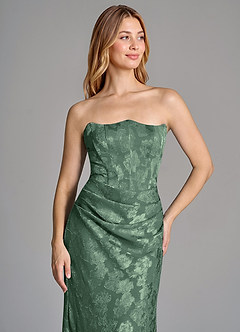 Azazie Ezrena Abiti da Damigella Abito Convertibile Sirena in Burnout Floreale Senza Cinturino Eucalipto image2