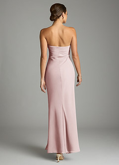 Azazie Saylor Brudtärnklänningar Klä av Sjöjungfru i Chiffong Axelbandslös Rodnande Rosa image11