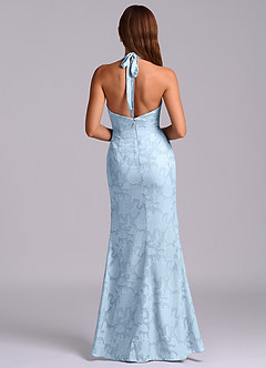 Azazie Valerie 신부 들러리 드레스 인어 주름진 플로럴 번아웃 바닥 길이 드레스 image7