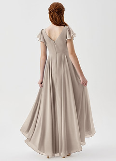 Azazie Caria Junior Frost A-Line Pleated Chiffon Dress image2
