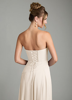 Azazie Gabriela Bridesmaid Dresses White Alabaster A-Line Corset Chiffon Dress image11