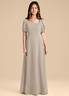 Azazie Briar Junior Frost A-Line Bow Stretch Satin Dress image7