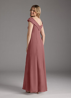 Azazie Cupid Kleider für die Brautmutter A-Linie Bootshals Spitze Chiffon Kleid Wüstenrose image2