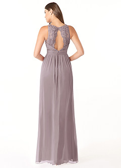 Azazie Luz Bridesmaid Dresses Dusk A-Line Lace Chiffon Dress image2
