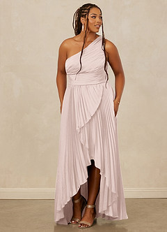 Christian Siriano Bridal for Azazie 1008 Bridesmaid Dresses Blushing Pink A-Line One Shoulder Stretch Satin Dress image11