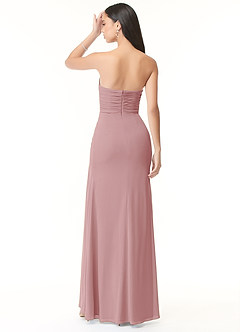 Azazie Darria Robes de demoiselle d'honneur Robe Fourreau Convertible en Mousseline extensible Plissee mit quadratischem Ausschnitt Rose Poussiéreuse image2