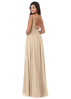 Azazie Robbie Final Sale Desert Rose A-Line Lace Chiffon Dress image2