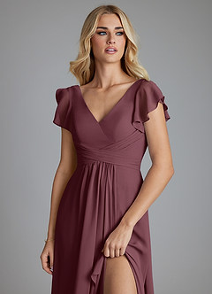 Azazie Omari Vestidos de damas de honor Vestido de Sangrado de Gasa de Corte en A image5