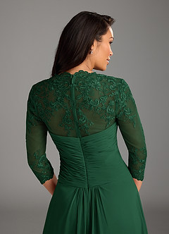 Azazie Devereaux Kleider für die Brautmutter A-Linie Spitze Chiffon Kleid Dunkelgrün image3