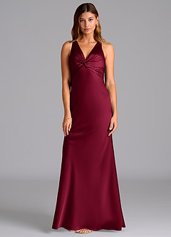 Azazie Hati Brudtärnklänningar Klä av Sjöjungfru i Stretch Satin Bourgogne image5