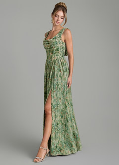 Azazie Novi Bridesmaid Dresses Meadow Bloom A-Line Pleated Chiffon Dress image4