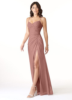 Azazie Reneya Bridesmaid Dresses Cedar Rose Mermaid Bow Mesh Dress image3