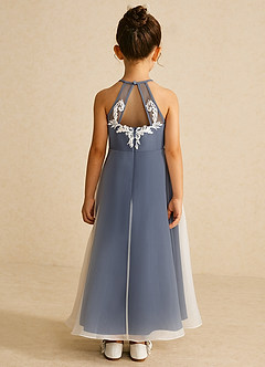 Azazie Ladybug Flower Girl Dresses Dark Navy A-Line Lace Organza Dress image5