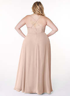 Azazie Naeem Bridesmaid Dresses English Rose A-Line V-Neck Ruffle Chiffon Dress image8