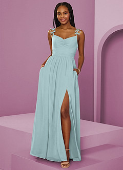 Barbie ♥ Azazie Bridesmaid Dresses Mist A-Line Pleated Chiffon Dress image9